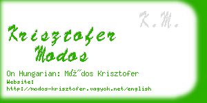 krisztofer modos business card